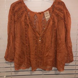 Free People One Long Sleeve Blouse